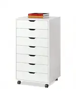 DEVAISE 7-Drawer Chest Wood Storage Dresser File Cabinet with Wheels White 1