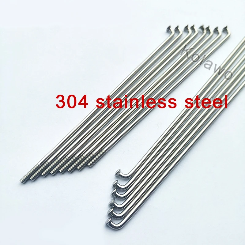 9G Off-Road Motorcycle/Electric Bike Spokes Diameter 3.5mm J Bend Motor Bike 304 Stainless Steel Spoke Modified Accessories