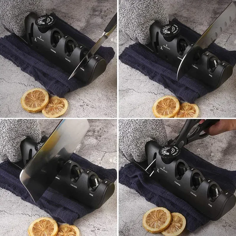1pcs Multi functional professional knife sharpener with anti slip handle and four in one adjustable angle precision