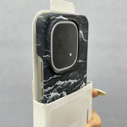 Wave Pattern Textured Lightweight Hard Phone Case - Dustproof Half Pack Bumper for Vivo iQOO 15 (Black)
