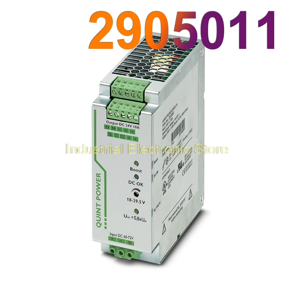 

Новинка для Феникса QUINT-PS/60-72DC/24DC/10/CO QUINT POWER DC/DC преобразователь с защитным покрытием 24VDC/10A 2905011