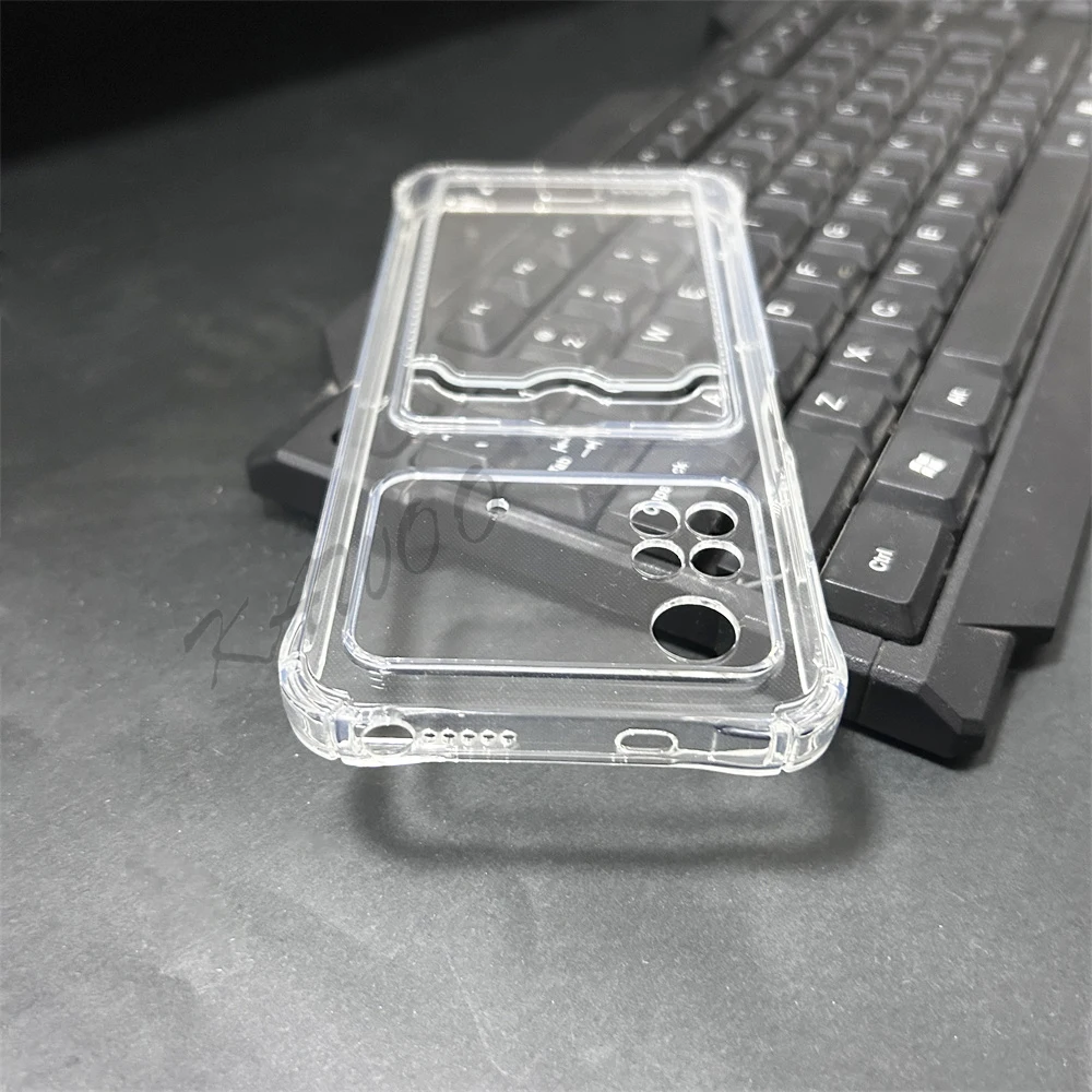 Clear Card Slot Holder Soft TPU Shockproof Wallet Phone Case Cover