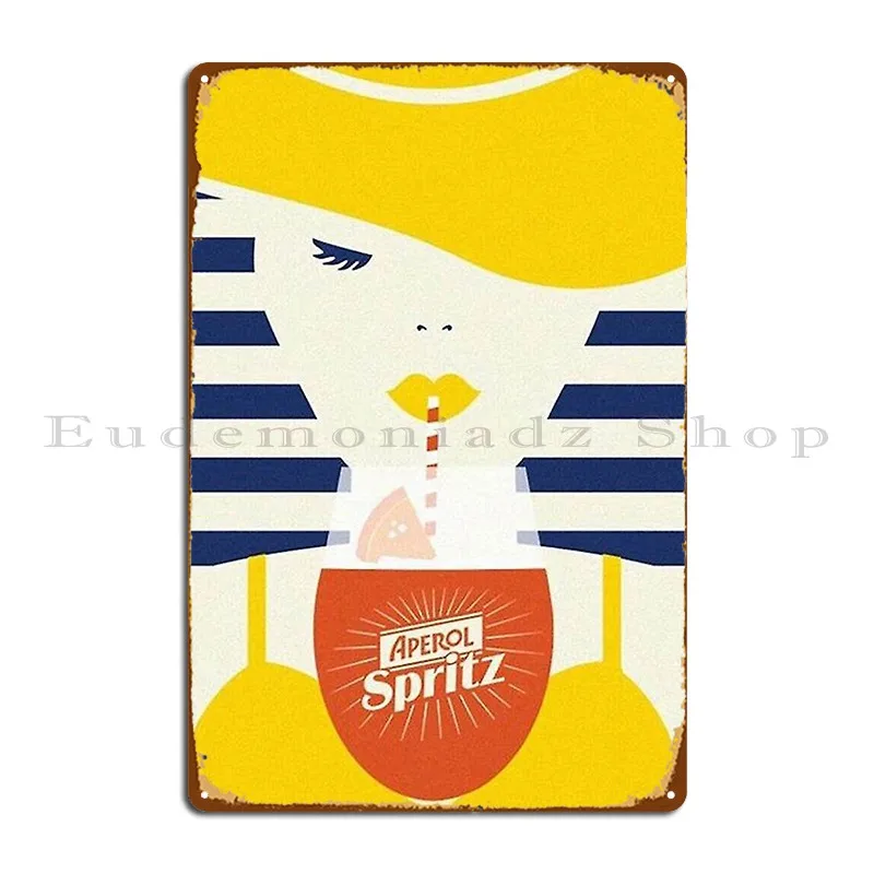 Placca In Metallo Aperol Spritz Da Donna Personalizza La Targa Da Parete Murale Design Pub Tin Sign Poster