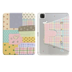 Adorable Pink Grid Doggy Tablet Case Cover - iPad Pro 13in M4 M5 (A)