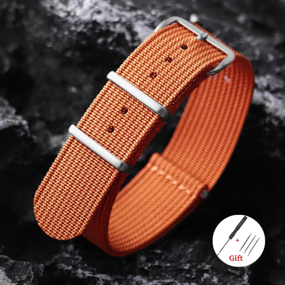 Braided Nylon Universal Sport Watch Strap - Versatile Military-Style Wrist Band Accessory