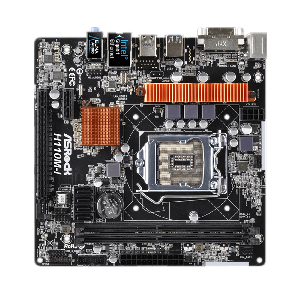 

Материнская плата H110 ASRock H110M-I LGA 1151 2 × DDR4 32 Гб PCI-E 3,0 SATA III Micro ATX для процессоров 6-го поколения Core i7/i5/i3/Pentium/Celeron