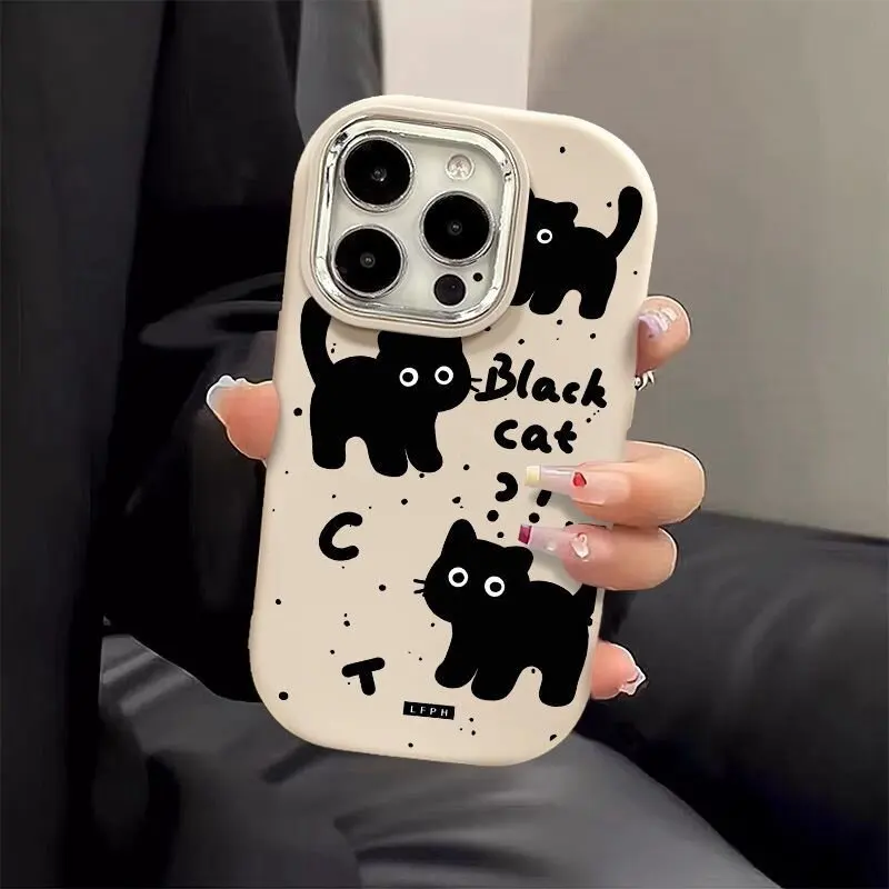 Cute Black Cat Soft Case Cover - Elegant Protective Accessory