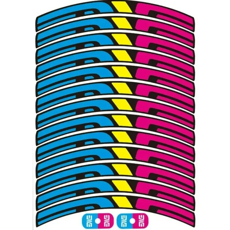 Durable Vinyl Sticker Pack for Bike and Wheel Decoration - 15pcs/Sheet, 2D Flat Design