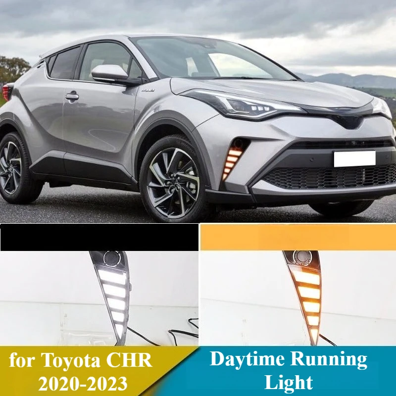 Car LED DRL Daytime Running Light for Toyota C-HR CHR 2020 2021 2022 2023 with Dynamic Turn Signal Daylight Fog Lamp Cover detail image 1