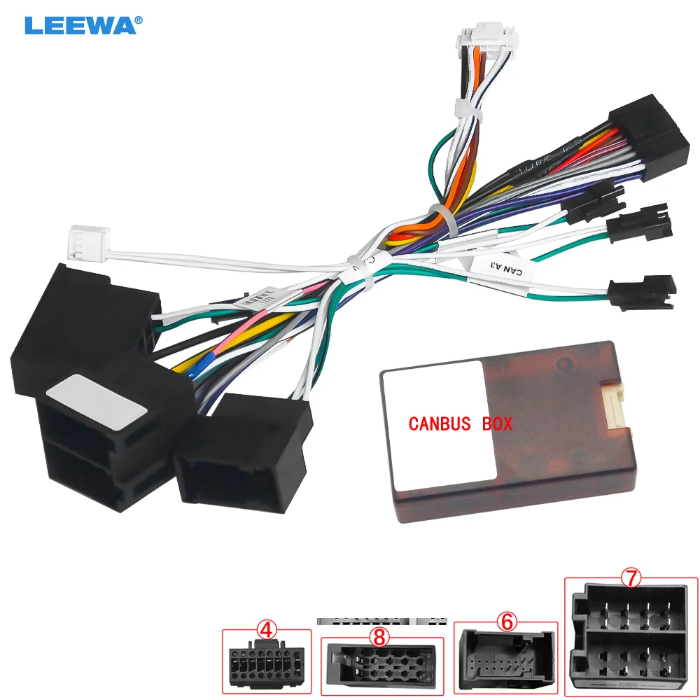 

LEEWA Car 16pin Audio Wiring Harness Adapter With Canbus Box For Mercedes-Benz W209(02-06)/W203(01-04) Stereo Installation