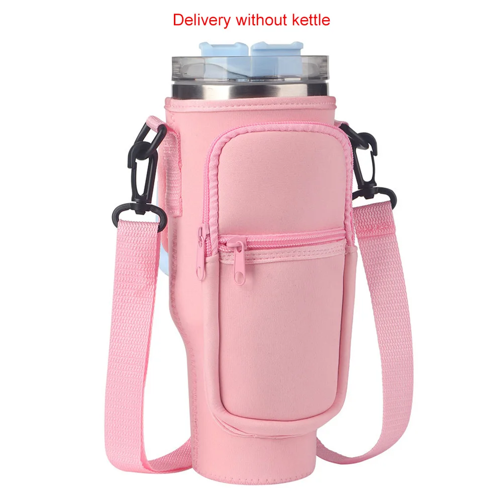 Water Bottle Cover Portable 40oz Water Bottle Sleeve Waterproof with  Adjustable Strap Phone Key Holder Jug Carrier