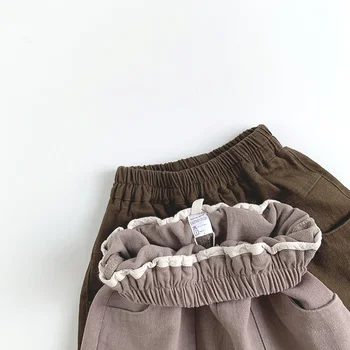 AYNIGIELL ربيع/خريف جديد للأطفال سراويل تقليدية 1-6 سنة الطبعة الكورية سراويل تقليدية للبنين والبنات السراويل في الهواء الطلق 4