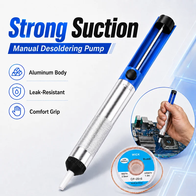 Aluminum Desoldering Pump - Efficient Vacuum Solder Removal Tool