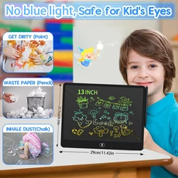 Colorful LCD Writing Tablet for Kids - Educational Drawing and Painting Toy (13 INCH BLACK)
