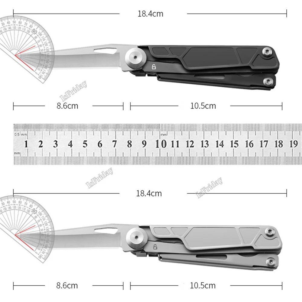 2 in 1 Multifunction Scissors EDC Utility Knife Outdoor Camping Portable Pocket Dolding Knife Stainless Steel Scissors 6
