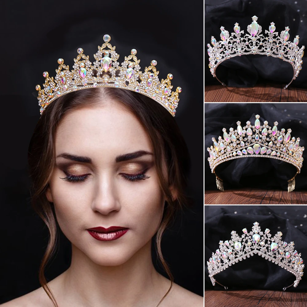 canvas kalf convergentie Diamond Crown Koningin Prinses Bridal Luxe Tiara Strass Kroon Bruiloft  Partijen Proms Verjaardag Haar Sieraden Diamanten Kroon| | - AliExpress