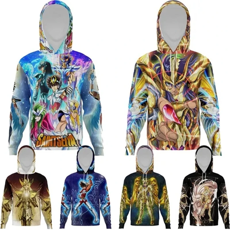 

Новые толстовки с 3D принтом Saint Seiya, мужские, женские, Детские Модные свитшоты, пуловер для мальчиков и девочек, уличная одежда с длинным рукавом, топы