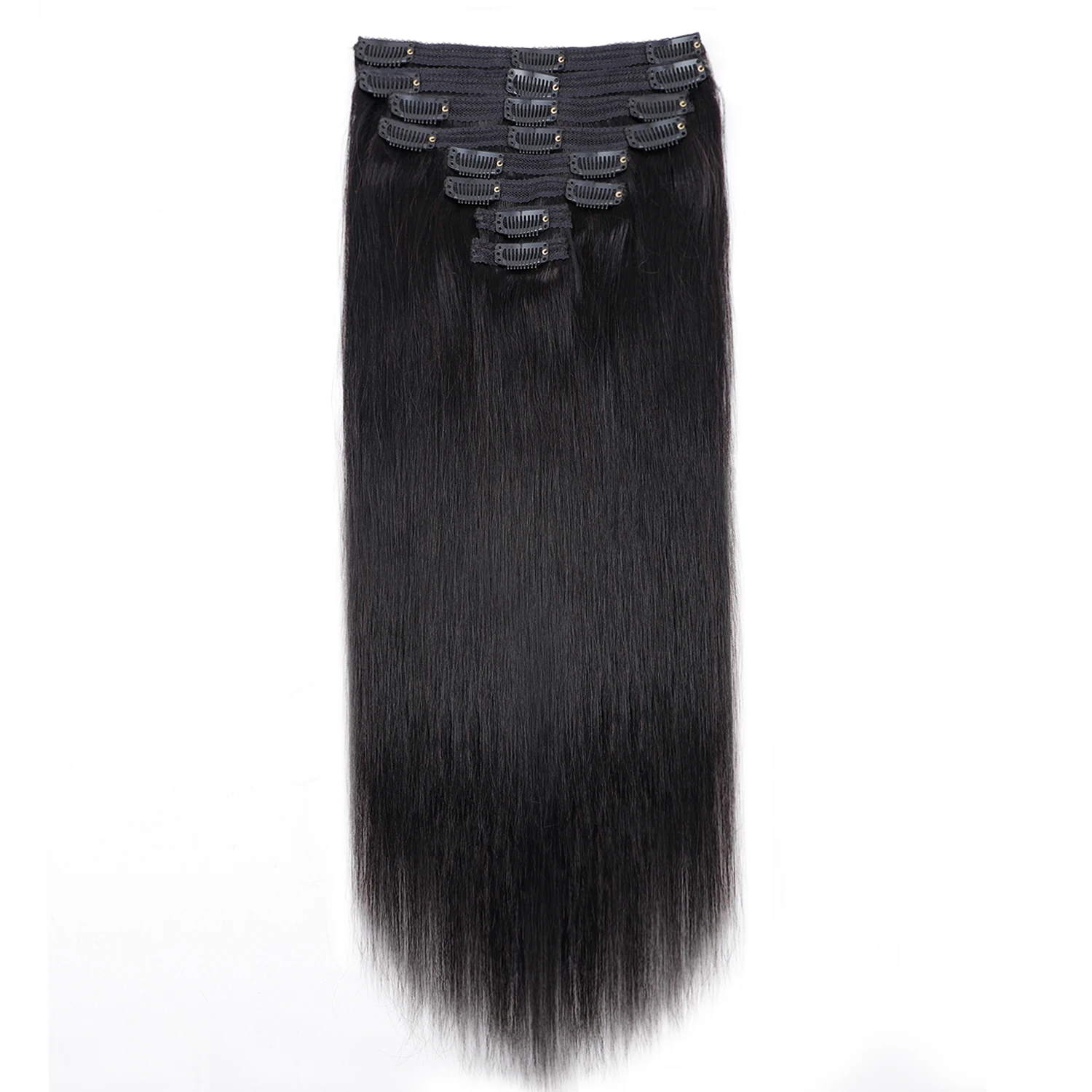Straight Human Hair Clip Ins Hair Extensions For Full Head 8 Pcs 100% Human Hair Extensions For Natural Looking 28 30 32 Inch