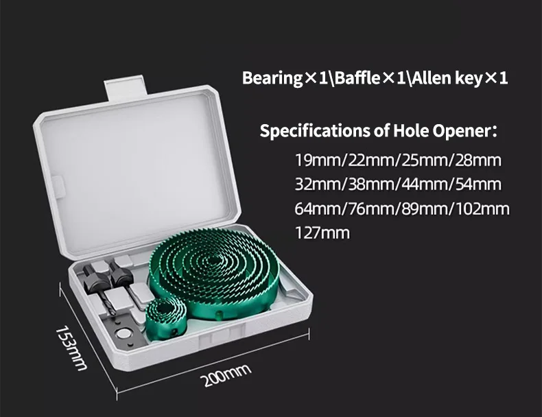 GREENERY 19-127mm Hole Saw Cutting Set Saw Cup Wood Crown Drill Bit Sharp Teeth For Drywall Steel Plastic PVC Woodworking Tools