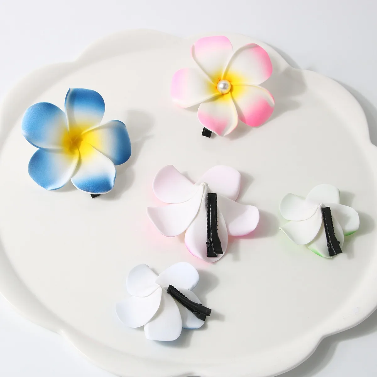 

Sweet Pearl Eggflower Hair Clip Festival Decoration Hair Accessories Beach Party Vacation Flower Side Clip Hair Clip Headwear