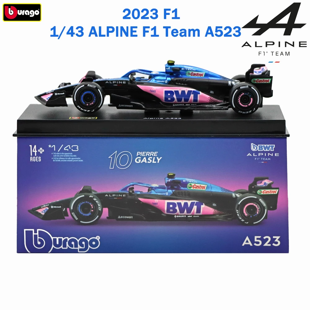 

Bburago 2023 F1 ALPINE A523 Racing#Pierre Gasly#Esteban Ocon 1:43 Alloy Diecast Car Model Collection Cars Gifts Toys For Adults