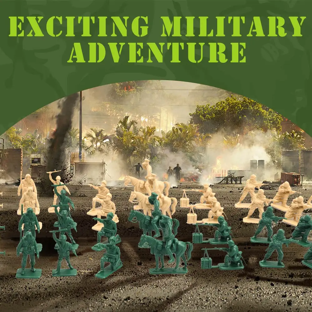 ViiKONDO Army Men Toy Green vs Tan Soldier 44pcs Green vs
