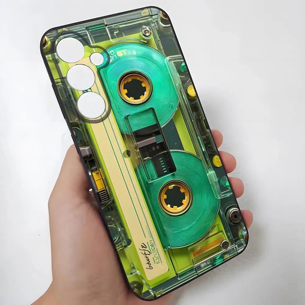 Retro Magnetic Radio Tape Cassette Phone Case with Glass Cover