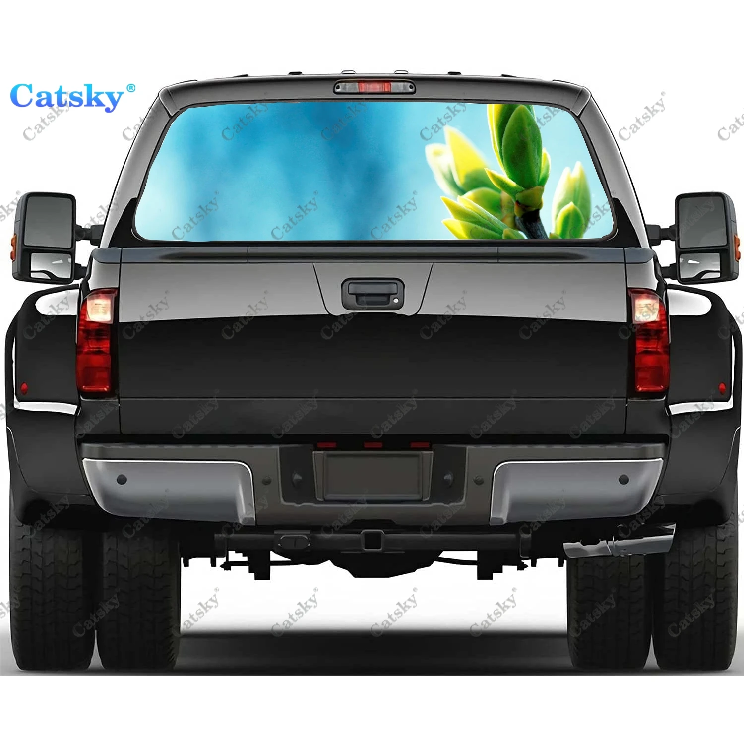 

Nature - Branch Rear Window Decals for Truck,Pickup Window Decal,Rear Window Tint Graphic Perforated Vinyl Truck Sticker