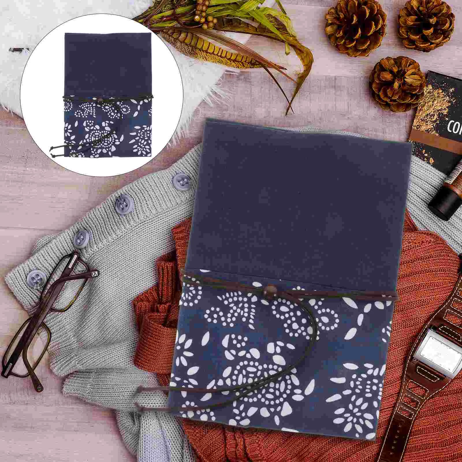 

Ink Blue Dyed Cloth Book Cover Protector Convenient Covers for Hardcover Pouches Sleeve Lovers