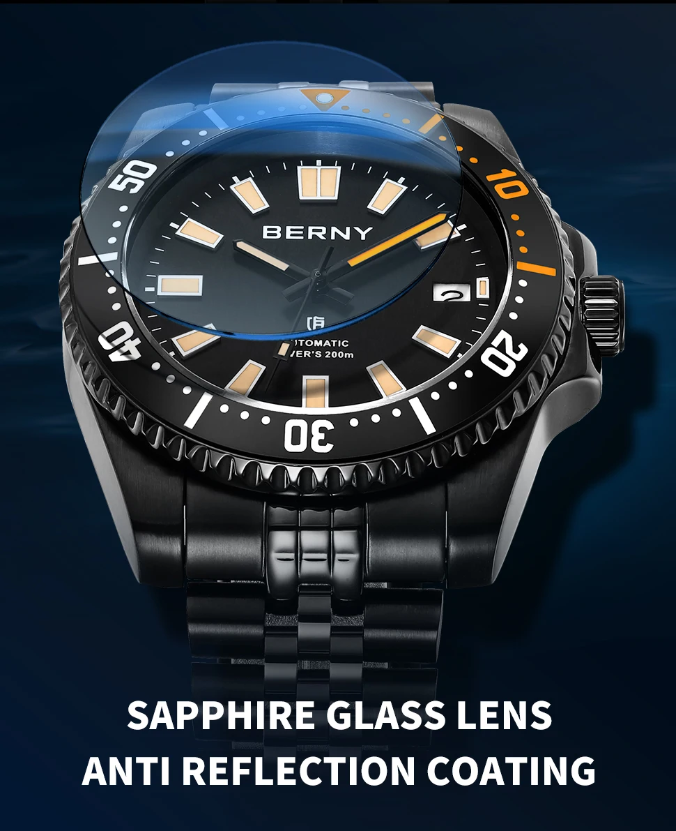 BERNY 腕時計 メンズ メンズ 機械式 手巻きと自動巻き腕時計 200