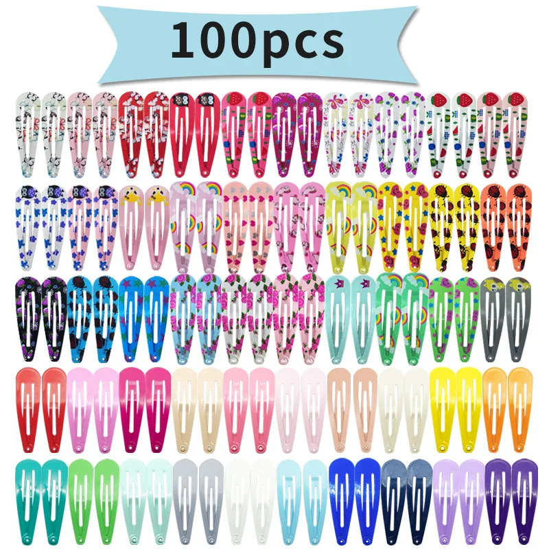 Diversity Mix Color Different Prints Random Hairgrip Hair Clip Snap Hair Clips for Children Girls Hair Accessories Women YB003 a4 b5 different kinds planner accessories loose leaf zip bags and kraft white colorful dividers