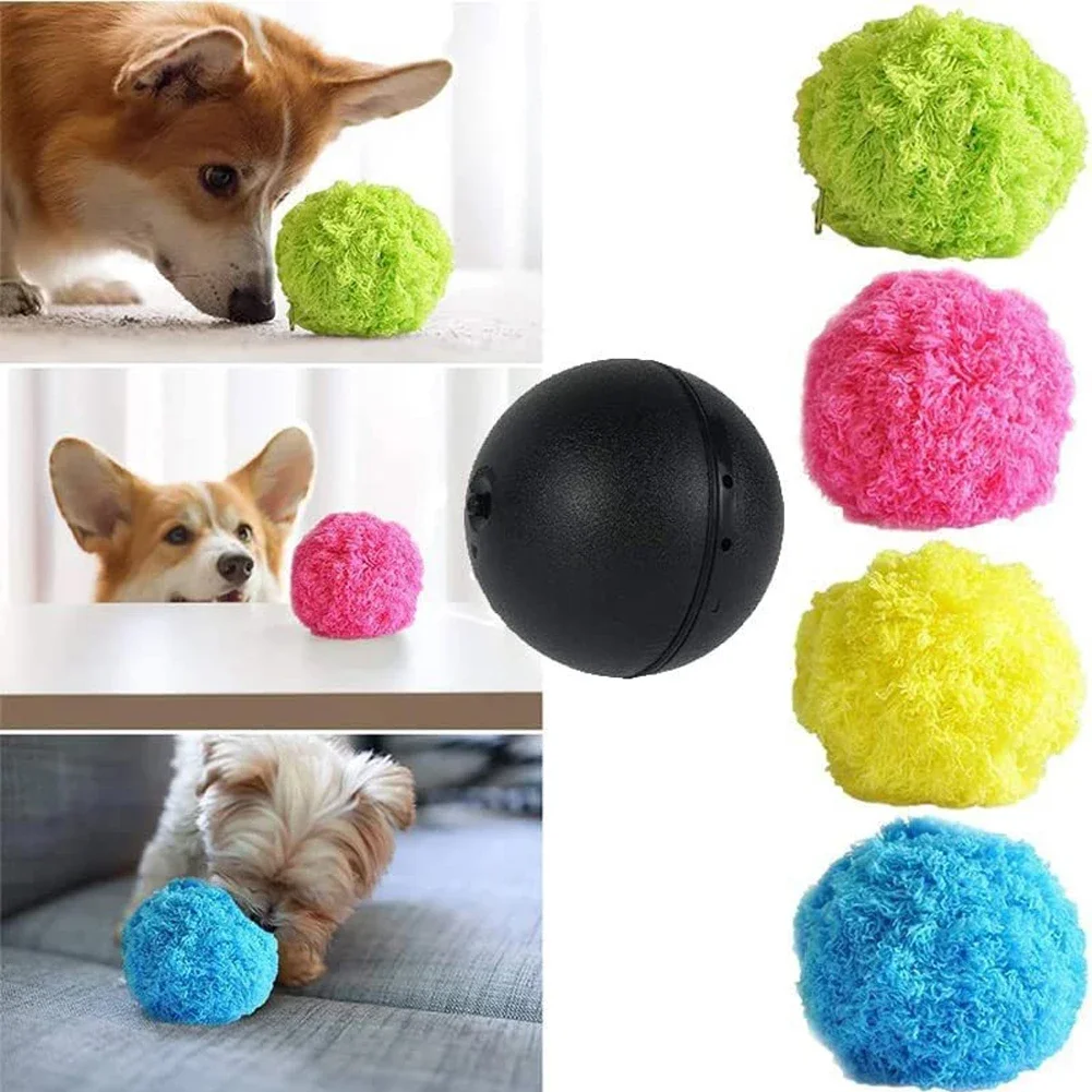 Pet Cat Dog Interactive Smart Ball Toy for Active Rolling Ball Bite Resistant Plush Cover Dog Toys Pet Supplies 5