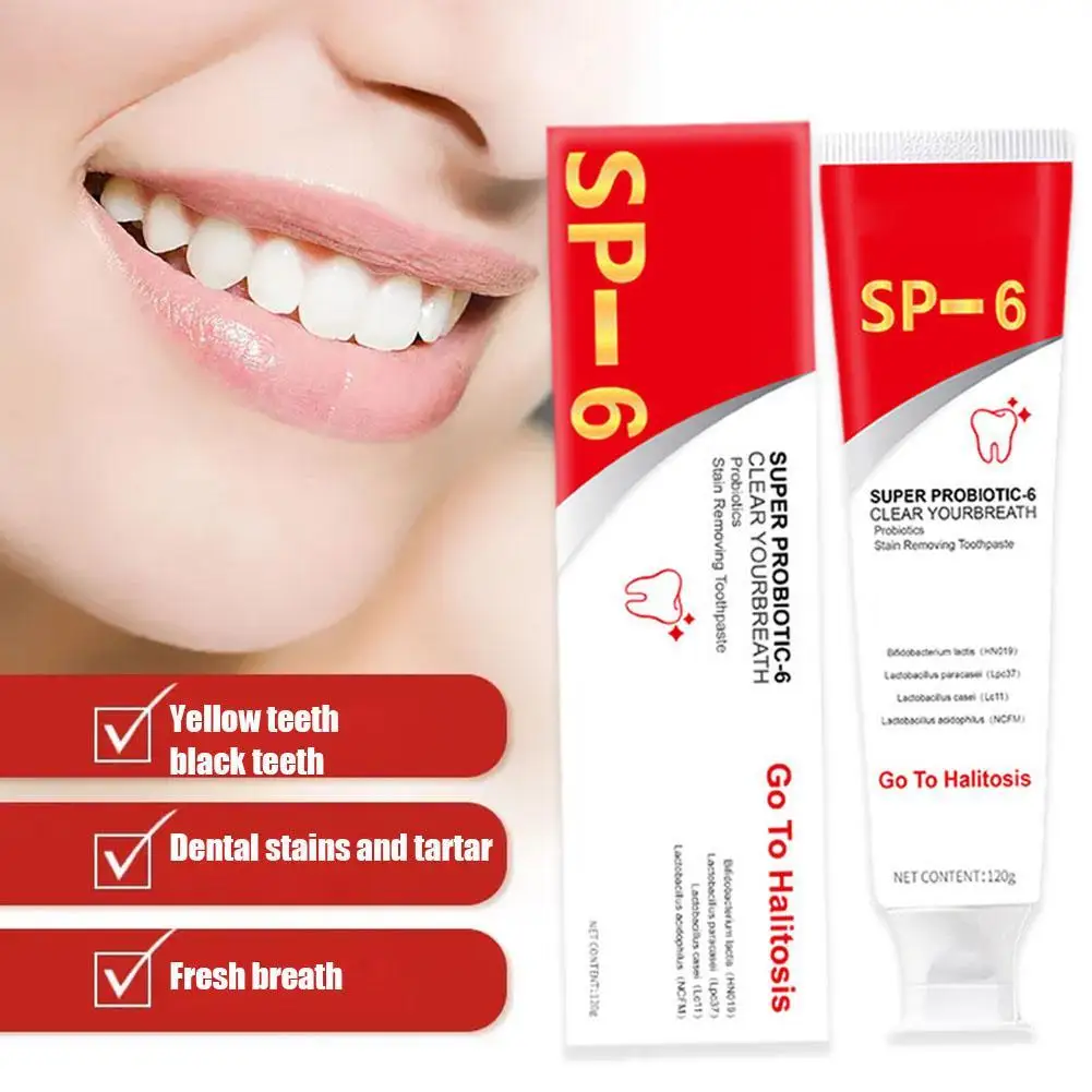 

NEW SP-6 Probiotic Brightening Toothpaste Oral Care Of Refreshing Breath With Toothpaste And Probiotics Teeth Whitening 120g