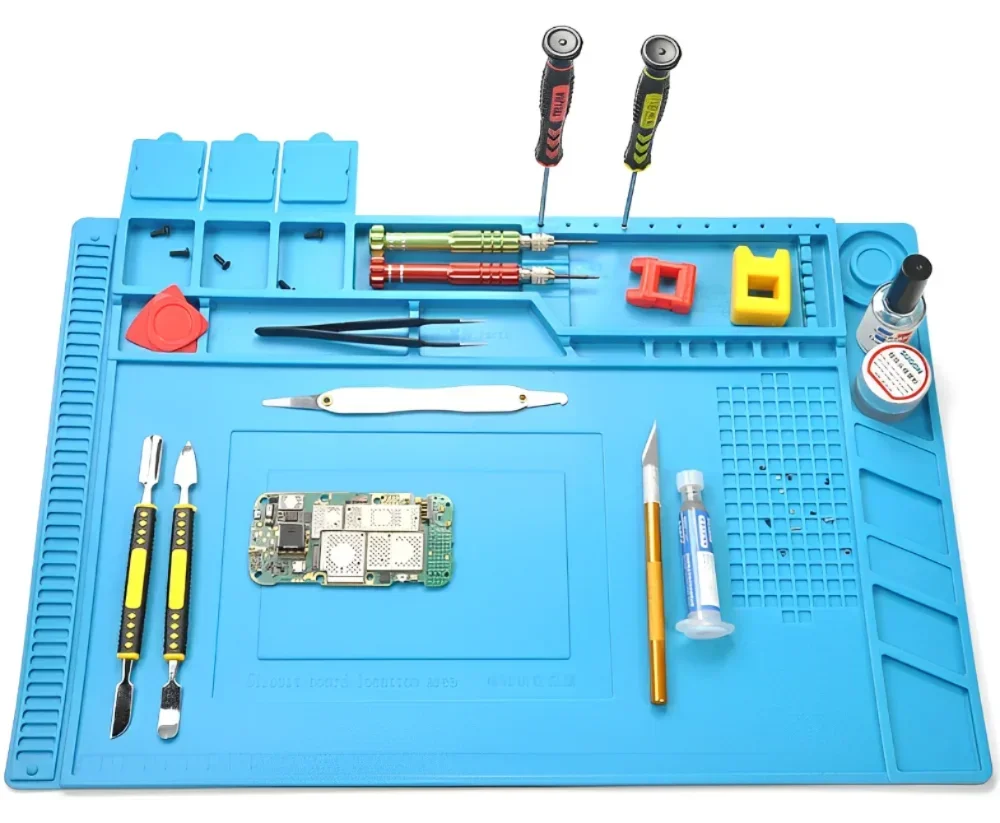 Adsorption Lötmatte Plattform Magnetische Isolierung Arbeitsmatte Hitzebeständige blaue BGA Lötstation Silikon Reparatur Pad – Detail 2