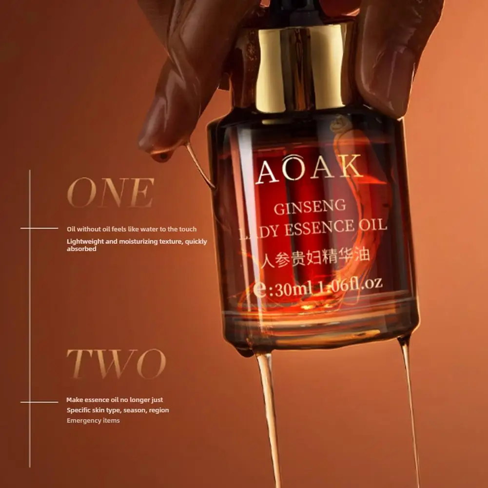 30ml Double Rose Petal Radiance Essence Oil Facial Care Tightening Moisturizing Ginseng Essential Oil Face Serum Korean Skin Car 5