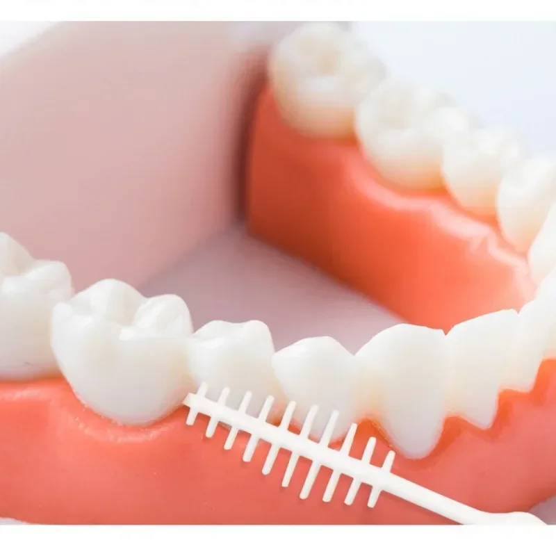 60Pcs/Box Portable Fish Bone Shape Disposable Plastic Toothpicks Teeth Cleaning Interdental Brush Oral Gum Teeth Cleaning Care