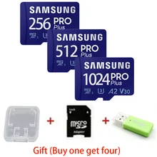 Samsung Pro Plus Memory Card U1 A1 V10 EVO 128GB U3 V30 A2 High Speed Class 10 256GB 512GB TF Card UHS-I 64GB PLUS Micro SD Card
