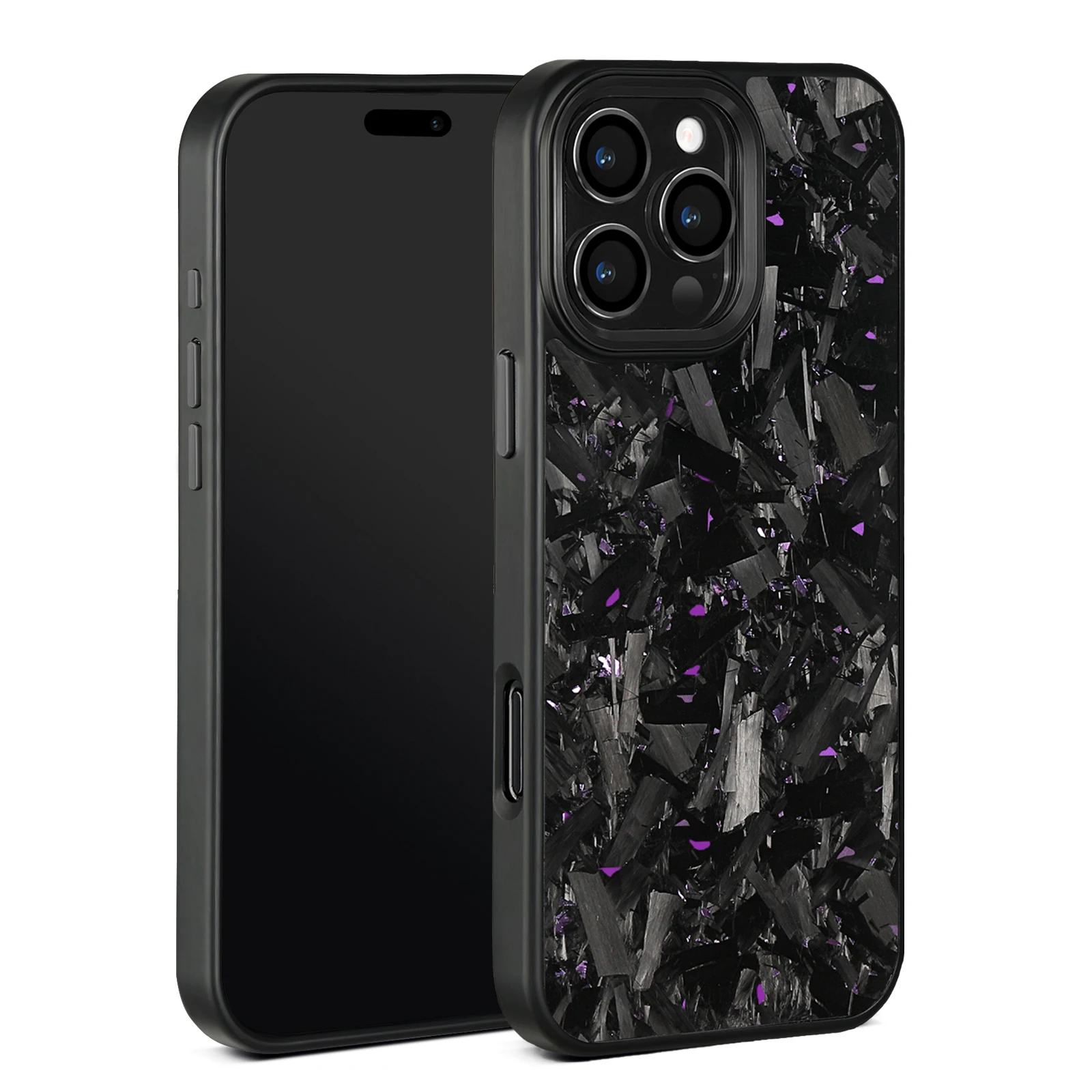 Magnetic Forged Carbon Fiber Phone Case with Metal Lens and Buttons for Car MagSafe Holder Charger