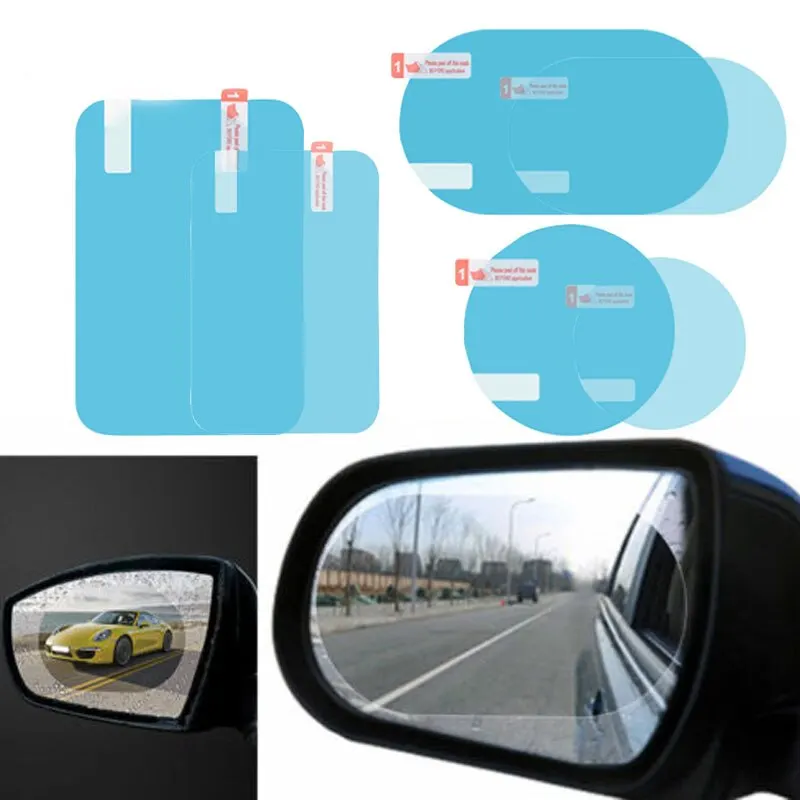 Car Rearview Mirror Film Side Window Rainproof Clear Film 2Pcs Anti Fog