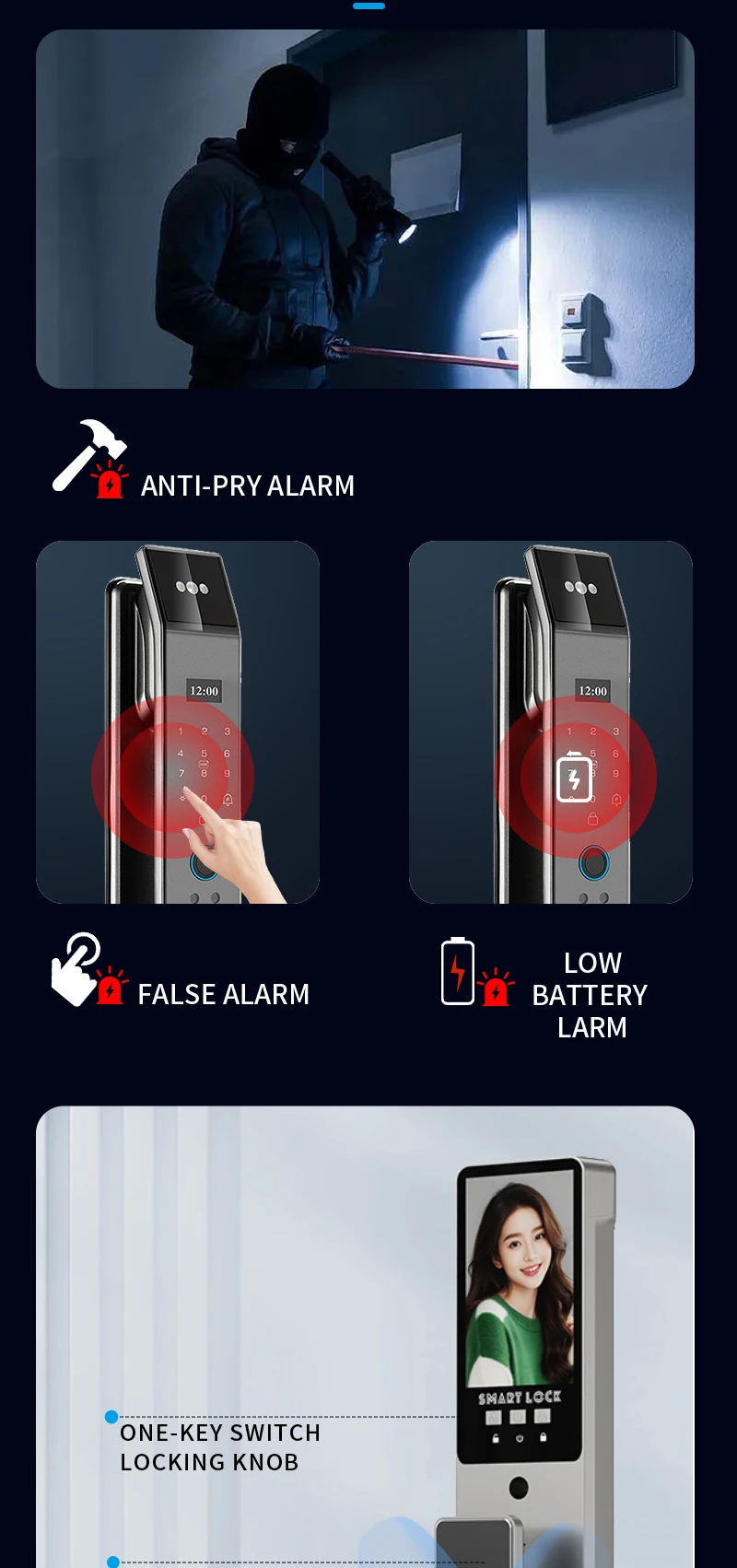 XSDTS Wifi Tuya APP Face Recognition Smart Door Lock with Camera Video Call Voice Intercom Digital Door Lock Automatic Door Lock