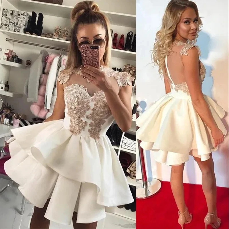 

Charming Homecoming Dress Tulle Graduation Dresses Sweetheart Neck Short Prom Party Gowns Girls Maxi Vestidos De Cocktail 57