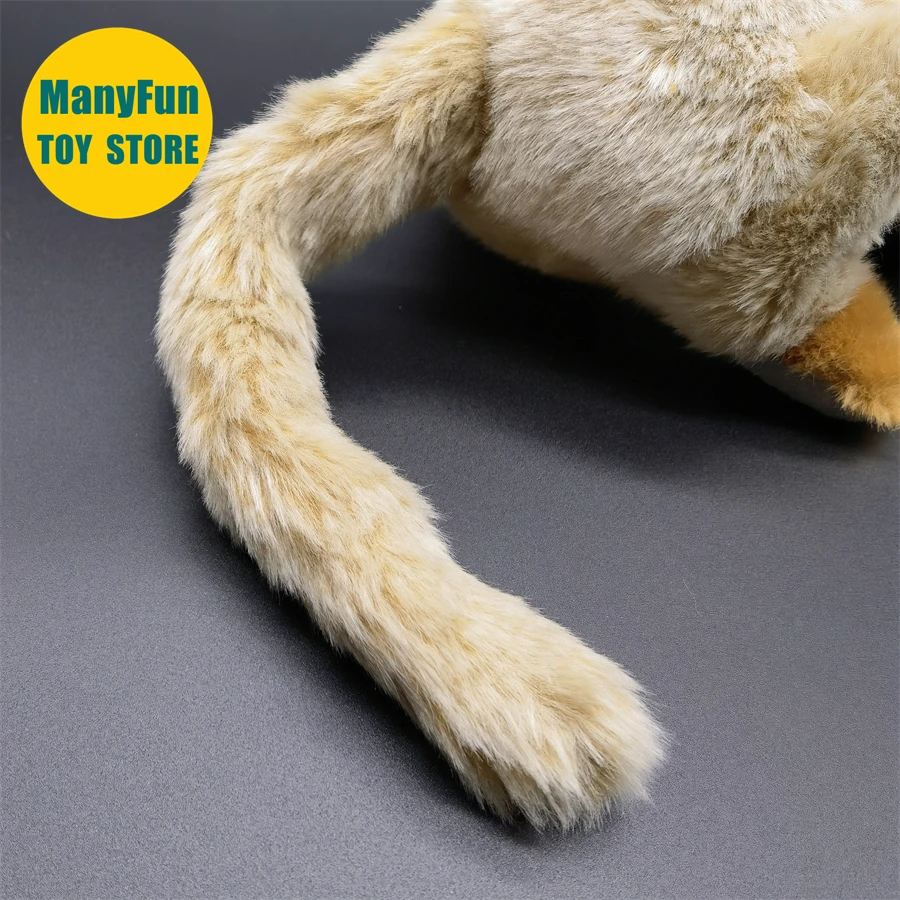 Squirrel Monkey Plush Toy High Fidelity Monkeys Plushie Saimiri Sciureus Peluche Lifelike Stuffed Animals Simulation Doll Toys 6