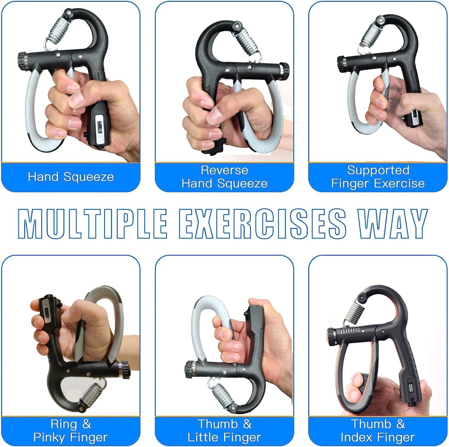 10-100Kg Adjustable Grip Strength Device For Fitness Rehabilitation Training, Wrist Strength Counting For Muscle Exercise hand strengthener hand grip trainers hand grip exerciser hand exerciser hand trainer