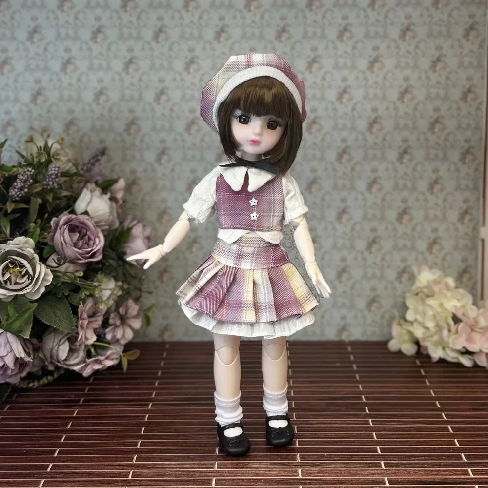 Colorful Dress-Up Doll with Removable Joints and 3D Eyes - 30cm