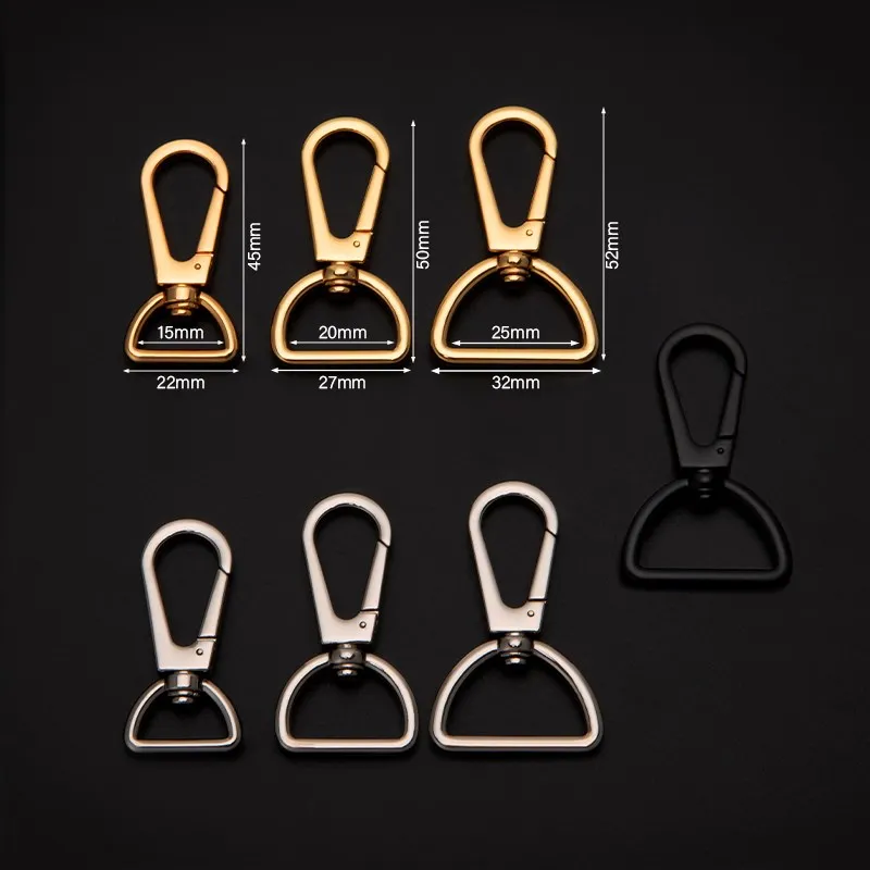 CRAZYSMITH Metal Bag Strap Spring Clip Buckles Lobster Clasp Carabiner Snap Hook DIY KeyChain Handbags Hardware Bag Accessories