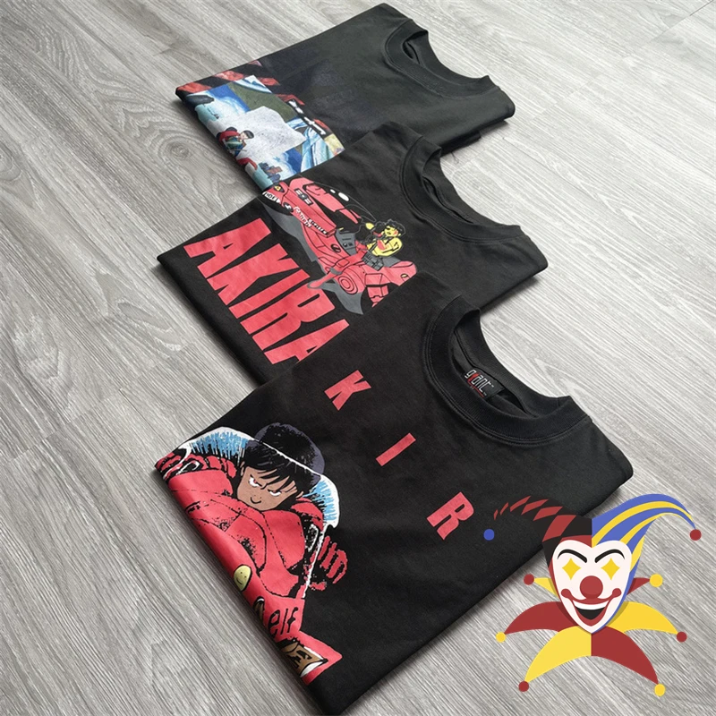 

Vintage Akira T-shirt Men Women Cartoon Anime Print Washed Summer Style Tee Tops T Shirt