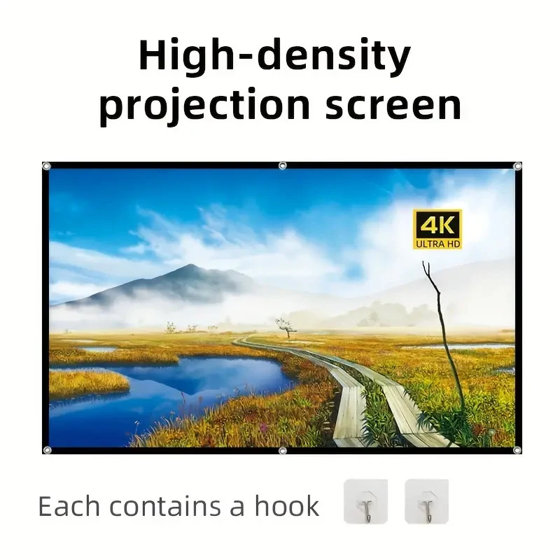 Schermo di proiezione HD 16:9 da 60/72/84/100/120/150 pollici, non è necessario fori, pieghevole, lavabile, portatile. - immagine 4