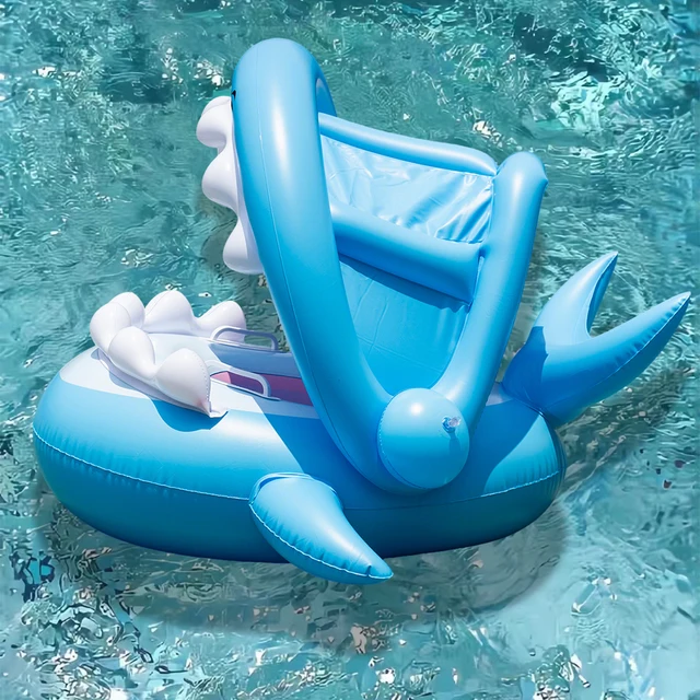 1PC Thickened Inflatable Canopy Seat Ring, Summer Minimalist Pool Float, Perfect for Beach and Pool Parties, 3