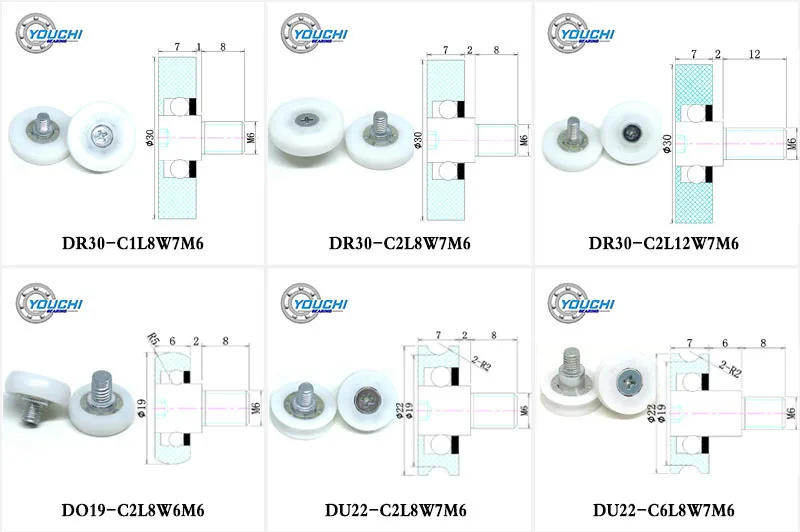 POM Gaveta Track Bolt Roller, Móveis Slide