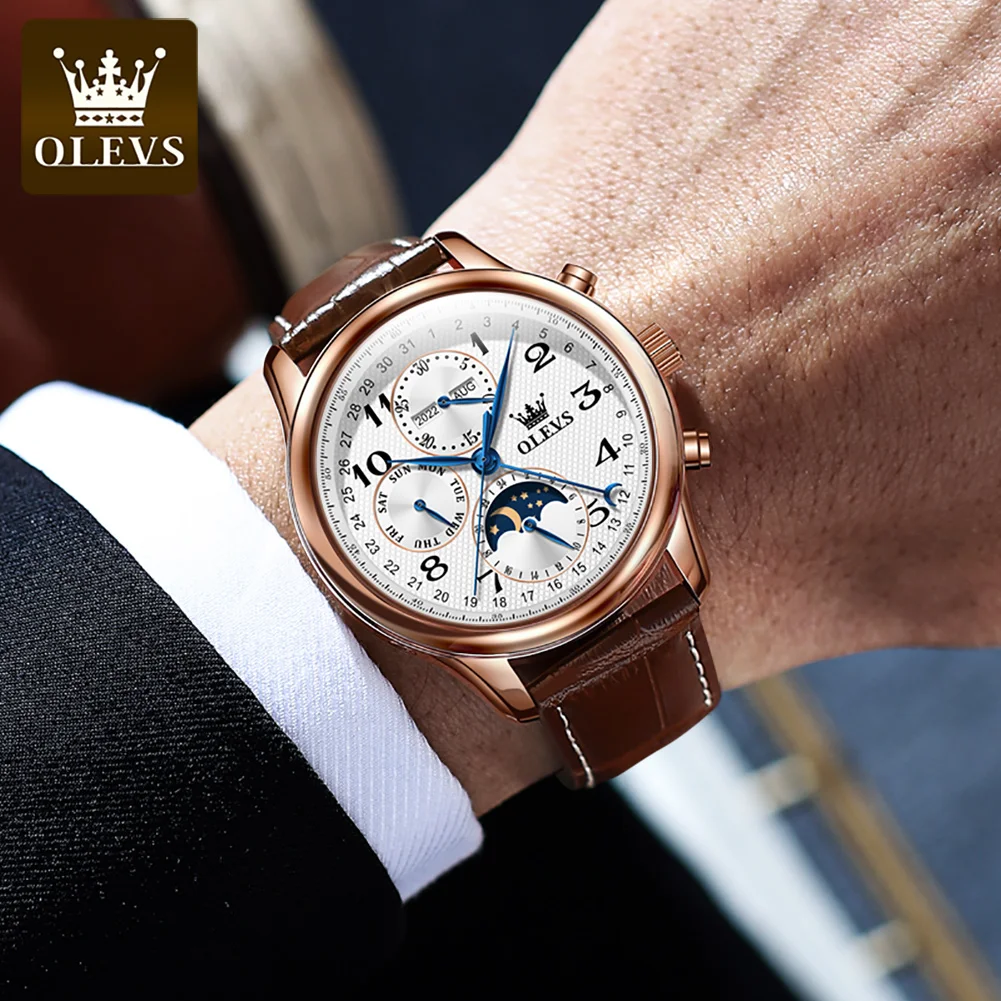 OLEVS Orologi da uomo Night Glow Cielo stellato Quadrante Tendenza moda